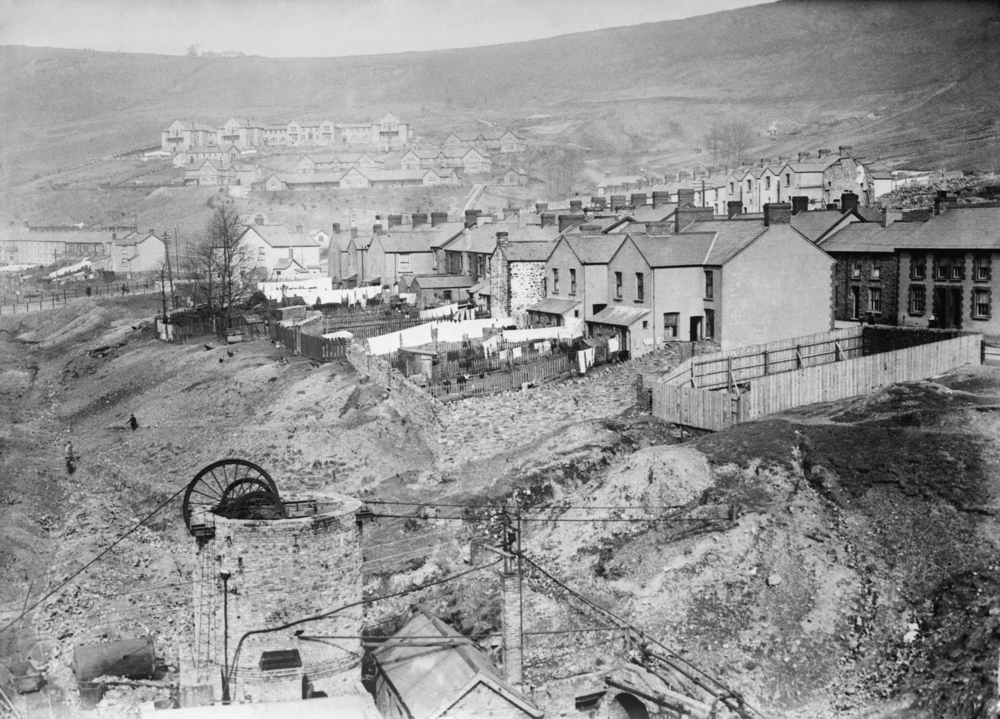 Photo of Llwynpia in South Wales - a colliery village built up around a coal mine