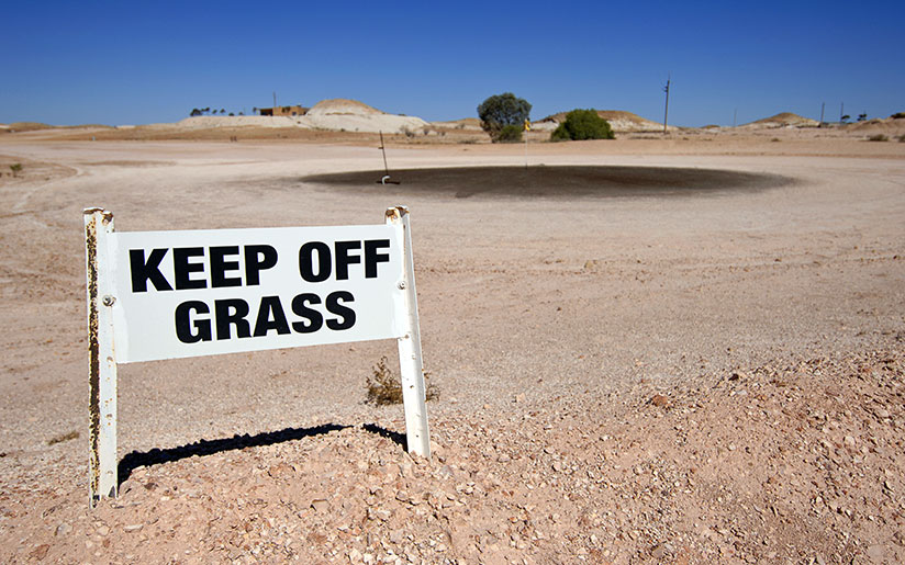 Photo of a sign telling people to “Keep off grass”